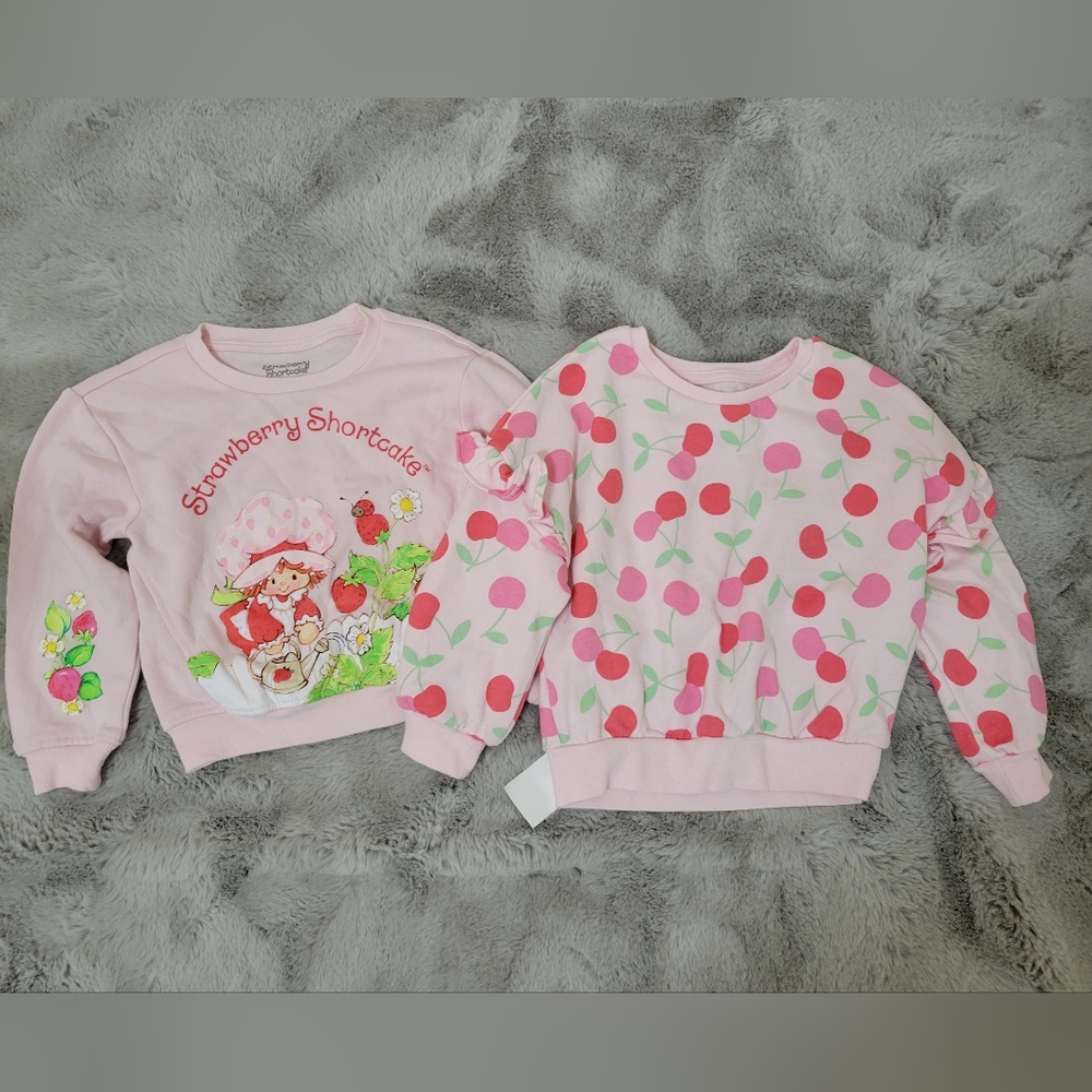 Nwt Strawberry Shortcake And Cherry Print Toddler Swwatshirt Bundle